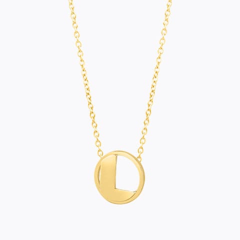 Artsy Alphabet L Gold Necklace Gold Necklaces 14 Karat Yellow Gold Artsy Alphabet L Gold Necklace