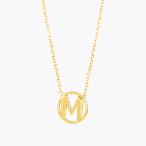 Artsy Alphabet M Gold Necklace Gold Necklaces 14 Karat Yellow Gold Artsy Alphabet M Gold Necklace