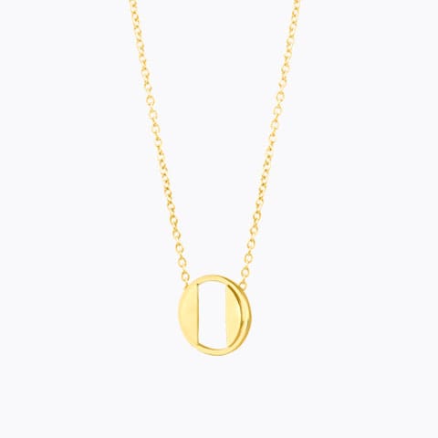 Artsy Alphabet O Gold Necklace Gold Necklaces 14 Karat Yellow Gold Artsy Alphabet O Gold Necklace