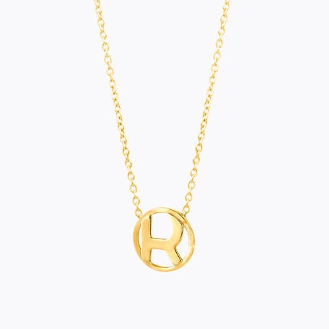 Artsy Alphabet R Gold Necklace Gold Necklaces 14 Karat Yellow Gold Artsy Alphabet R Gold Necklace