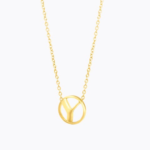 Artsy Alphabet Y Gold Necklace Gold Necklaces 14 Karat Yellow Gold Artsy Alphabet Y Gold Necklace
