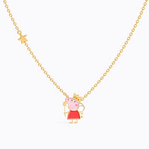 Peppa Fairy Kids' Gold Necklace Gold Necklaces 14 Karat Yellow Gold Peppa Fairy Kids' Gold Necklace