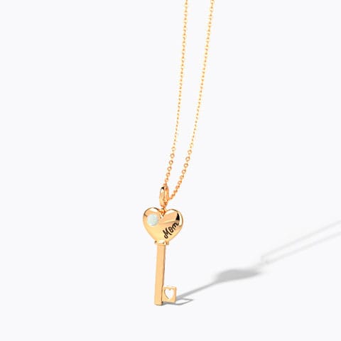 Opal Amore Key Gemstone Necklace Gold,Gemstone Necklaces 14 Karat Rose Gold Opal Amore Key Gemstone Necklace