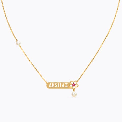 Forever Mine Personalised Gemstone Necklace Gold Necklaces 14 Karat Yellow Gold Forever Mine Personalised Gemstone Necklace