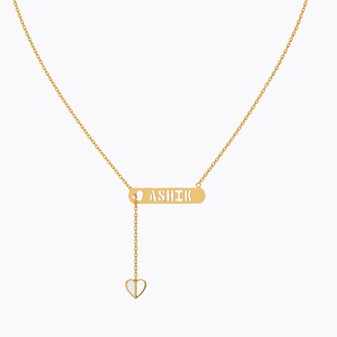 Forever Love Personalised Gold Necklace Gold Necklaces 14 Karat Yellow Gold Forever Love Personalised Gold Necklace