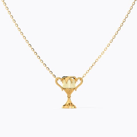 Hufflepuff Cup Glow Necklace Gold Necklaces 14 Karat Yellow Gold Hufflepuff Cup Glow Necklace