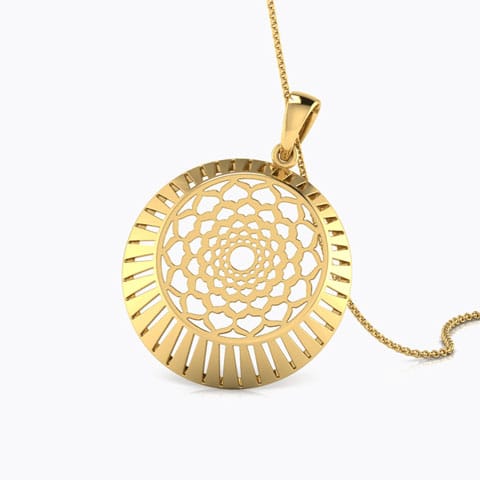 Rosey Disc Gold Pendant Gold Pendants 18 Karat Yellow Gold Rosey Disc Gold Pendant