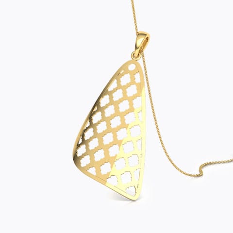 Latticed Triangular Lace Gold Pendant Gold Pendants 18 Karat Yellow Gold Latticed Triangular Lace Gold Pendant
