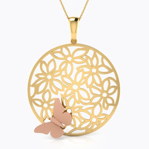 Tess Butterfly Gold Pendant Gold Pendants 18 Karat Two Tone Gold Tess Butterfly Gold Pendant
