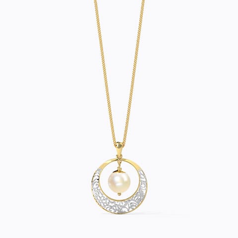 Tessa Cutout Pearl Pendant Gold Pendants 18 Karat Yellow Gold Tessa Cutout Pearl Pendant