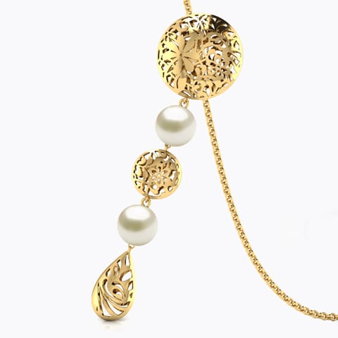 Livi Cutout Pearl Pendant Gold Pendants 18 Karat Yellow Gold Livi Cutout Pearl Pendant