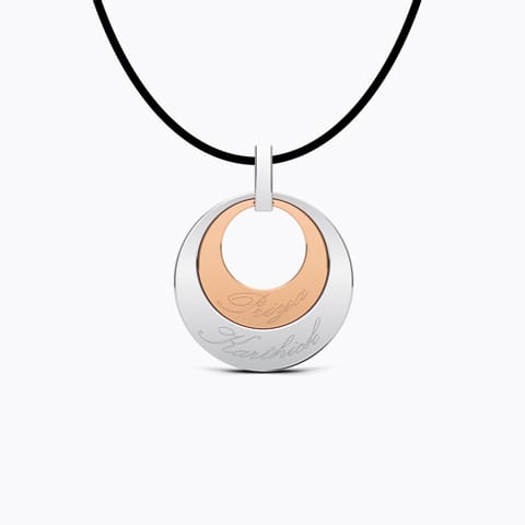 Couple Name Personalised Gold Pendant Gold Pendants 18 Karat Two Tone Gold Couple Name Personalised Gold Pendant