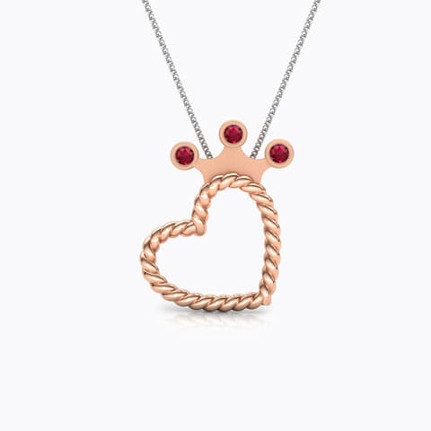 Queen of My Heart Gemstone Pendant Gold Pendants 14 Karat Rose Gold Queen of My Heart Gemstone Pendant