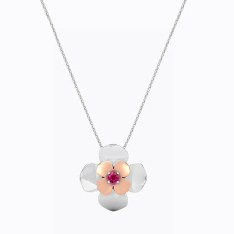Claire Bloom Gemstone Pendant Gold Pendants 14 Karat Two Tone Gold Claire Bloom Gemstone Pendant