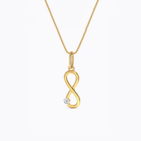 Infinity Silhouette Gemstone Pendant Gold Pendants 14 Karat Yellow Gold Infinity Silhouette Gemstone Pendant