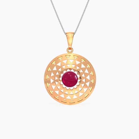 Symmetric Ornate Gemstone Pendant Gold Pendants 18 Karat Rose Gold Symmetric Ornate Gemstone Pendant