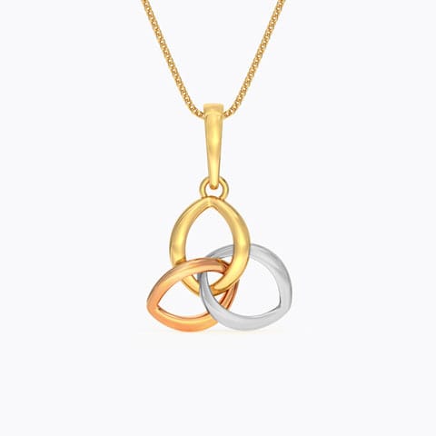 Interlooped Petals Gold Pendant Gold Pendants 14 Karat Three Tone Gold Interlooped Petals Gold Pendant