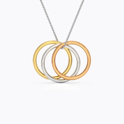 Trio Loop Gold Pendant Gold Pendants 14 Karat Three Tone Gold Trio Loop Gold Pendant