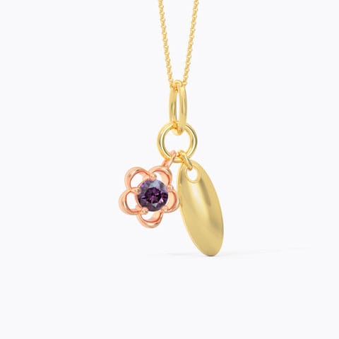 Floret Charm Gemstone Pendant Gold,Gemstone Pendants 14 Karat Two Tone Gold Floret Charm Gemstone Pendant