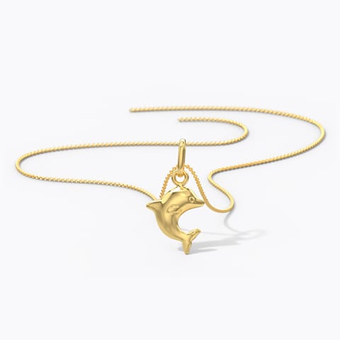 Dolphin Sway Kids' Gold Pendant Gold Pendants 14 Karat Yellow Gold Dolphin Sway Kids' Gold Pendant
