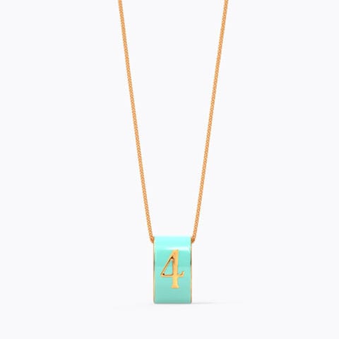 Number 4 Vibrant Gold Pendant Gold Pendants 14 Karat Rose Gold Number 4 Vibrant Gold Pendant