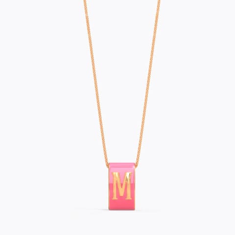 Alphabet M Vibrant Gold Pendant Gold Pendants 14 Karat Rose Gold Alphabet M Vibrant Gold Pendant