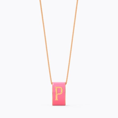 Alphabet P Vibrant Gold Pendant Gold Pendants 14 Karat Rose Gold Alphabet P Vibrant Gold Pendant