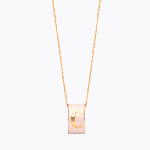 Alphabet C Vibrant Gold Pendant Gold Pendants 14 Karat Rose Gold Alphabet C Vibrant Gold Pendant