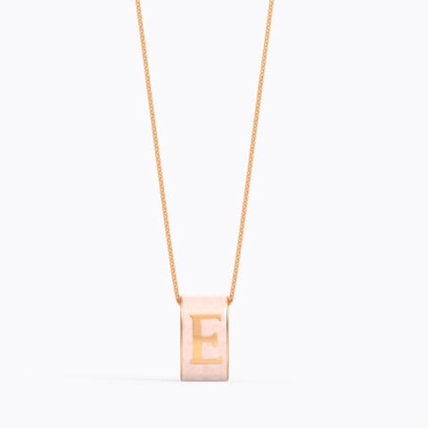 Alphabet E Vibrant Gold Pendant Gold Pendants 14 Karat Rose Gold Alphabet E Vibrant Gold Pendant
