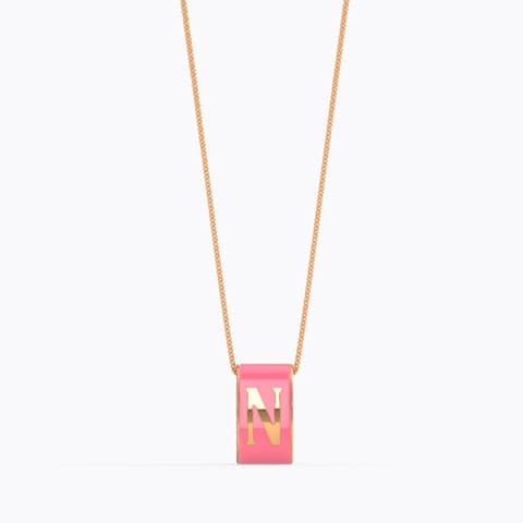 Alphabet N Vibrant Gold Pendant Gold Pendants 14 Karat Rose Gold Alphabet N Vibrant Gold Pendant
