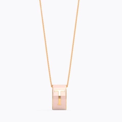 Alphabet T Vibrant Gold Pendant Gold Pendants 14 Karat Rose Gold Alphabet T Vibrant Gold Pendant