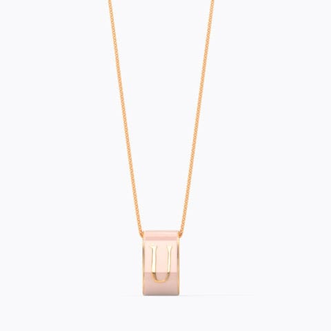 Alphabet U Vibrant Gold Pendant Gold Pendants 14 Karat Rose Gold Alphabet U Vibrant Gold Pendant