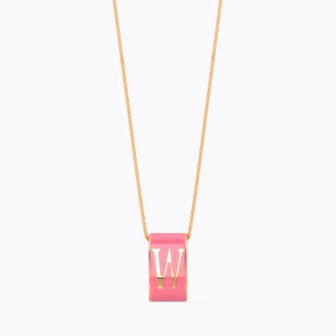 Alphabet W Vibrant Gold Pendant Gold Pendants 14 Karat Rose Gold Alphabet W Vibrant Gold Pendant