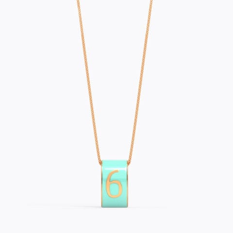 Number 6 Vibrant Gold Pendant Gold Pendants 14 Karat Rose Gold Number 6 Vibrant Gold Pendant