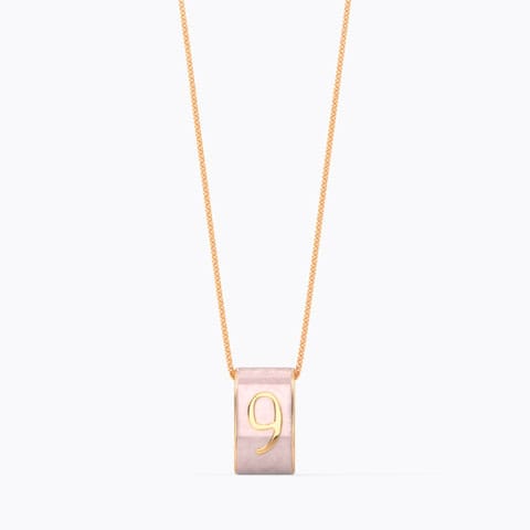 Number 9 Vibrant Gold Pendant Gold Pendants 14 Karat Rose Gold Number 9 Vibrant Gold Pendant