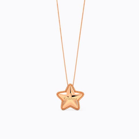 Starlight Personalised Gold Pendant Gold Pendants 14 Karat Yellow Gold Starlight Personalised Gold Pendant