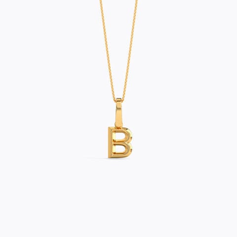 Bold Alphabet B Gold Pendant Gold Pendants 14 Karat Yellow Gold Bold Alphabet B Gold Pendant