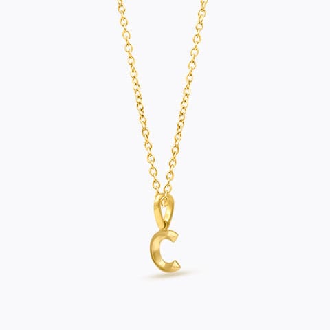 Bold Alphabet C Gold Pendant Gold Pendants 14 Karat Yellow Gold Bold Alphabet C Gold Pendant