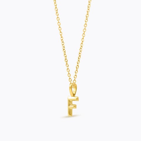 Bold Alphabet F Gold Pendant Gold Pendants 14 Karat Yellow Gold Bold Alphabet F Gold Pendant