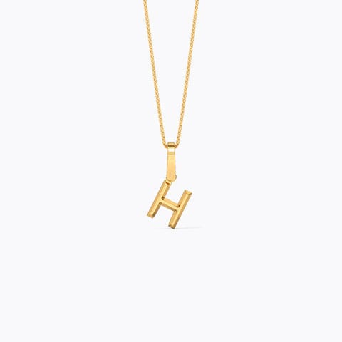 Bold Alphabet H Gold Pendant Gold Pendants 14 Karat Yellow Gold Bold Alphabet H Gold Pendant