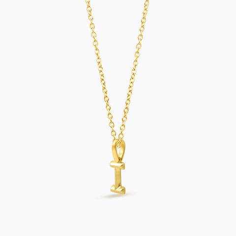 Bold Alphabet I Gold Pendant Gold Pendants 14 Karat Yellow Gold Bold Alphabet I Gold Pendant