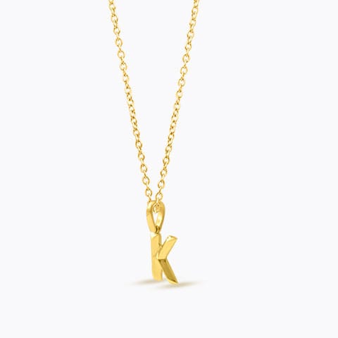 Bold Alphabet K Gold Pendant Gold Pendants 14 Karat Yellow Gold Bold Alphabet K Gold Pendant
