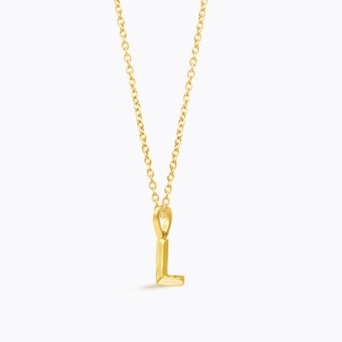 Bold Alphabet L Gold Pendant Gold Pendants 14 Karat Yellow Gold Bold Alphabet L Gold Pendant