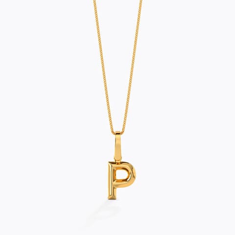 Bold Alphabet P Gold Pendant Gold Pendants 14 Karat Yellow Gold Bold Alphabet P Gold Pendant
