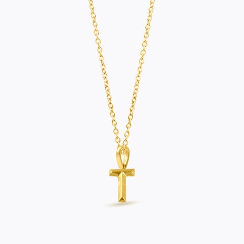 Bold Alphabet T Gold Pendant Gold Pendants 14 Karat Yellow Gold Bold Alphabet T Gold Pendant