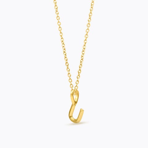 Bold Alphabet U Gold Pendant Gold Pendants 14 Karat Yellow Gold Bold Alphabet U Gold Pendant