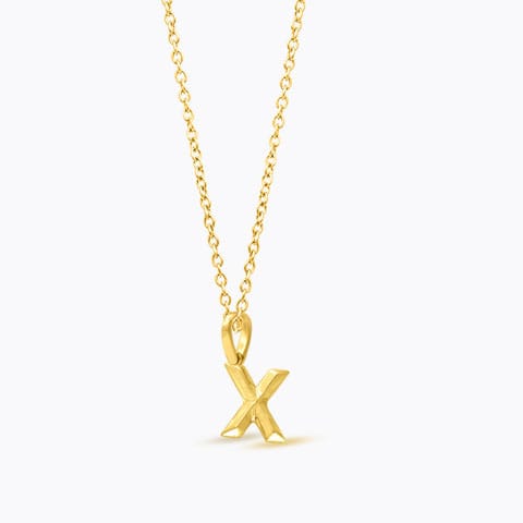 Bold Alphabet X Gold Pendant Gold Pendants 14 Karat Yellow Gold Bold Alphabet X Gold Pendant