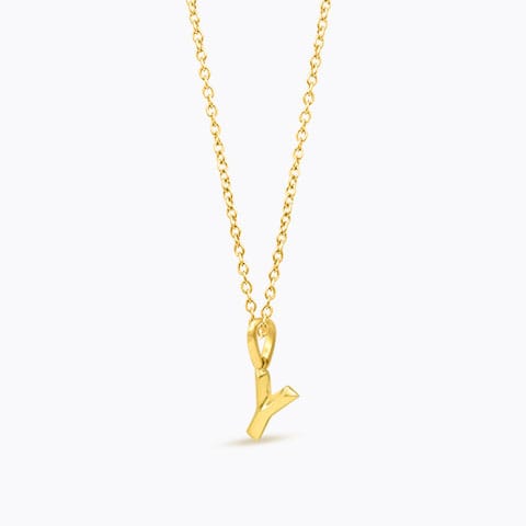 Bold Alphabet Y Gold Pendant Gold Pendants 14 Karat Yellow Gold Bold Alphabet Y Gold Pendant
