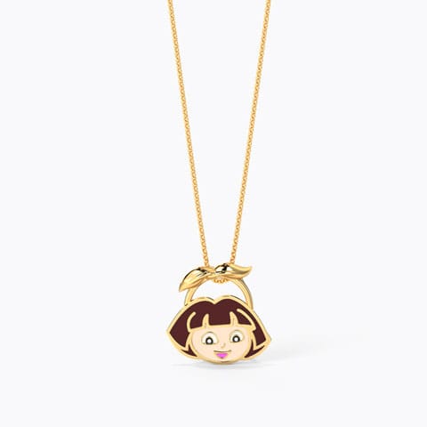 Dancing Dora The Explorer Kids' Gold Pendant Gold Pendants 14 Karat Yellow Gold Dancing Dora The Explorer Kids' Gold Pendant