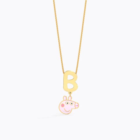 Peppa Alphabet B Gold Pendant Gold Pendants 14 Karat Yellow Gold Peppa Alphabet B Gold Pendant